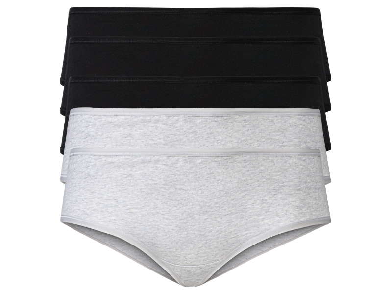 esmara® Dámské kalhotky Xxl, 5 kusů (Xxl (52/54), černá / světle šedá)