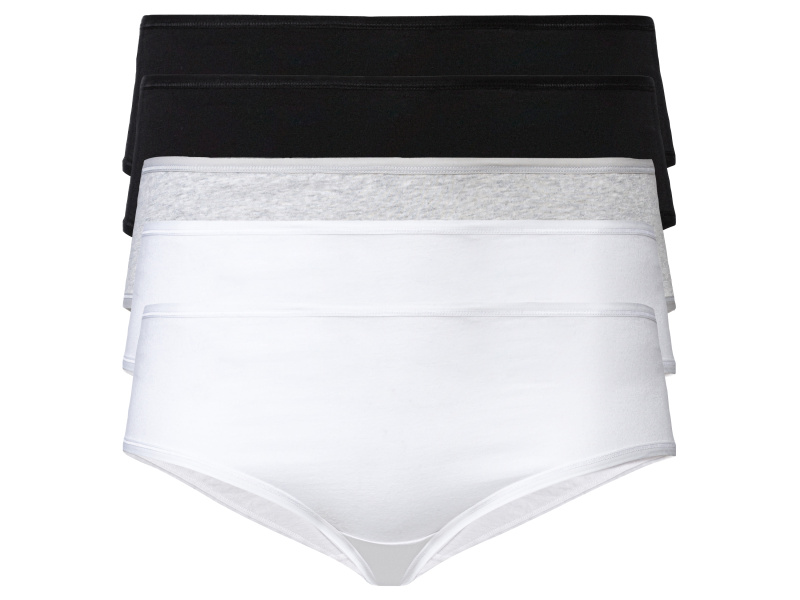 esmara® Dámské kalhotky Xxl, 5 kusů (3Xl(56/58), černá / světle šedá / bílá)