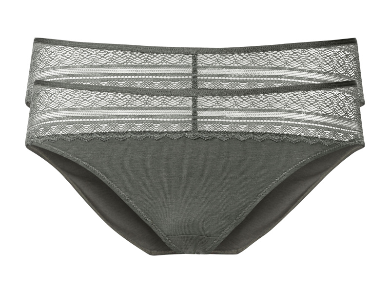 esmara® Dámské krajkové kalhotky, 2 kusy (S(36/38), zelená)