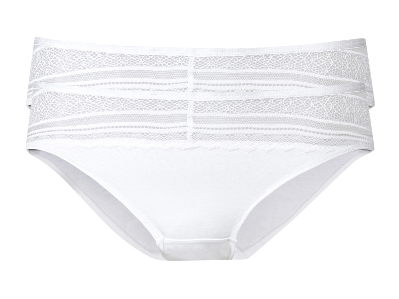 esmara® Dámské krajkové kalhotky, 2 kusy (Xs(32/34), bílá)