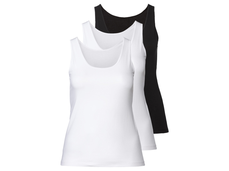 esmara® Dámské tílko Xxl, 3 kusy (3Xl(56/58), černá/bílá)