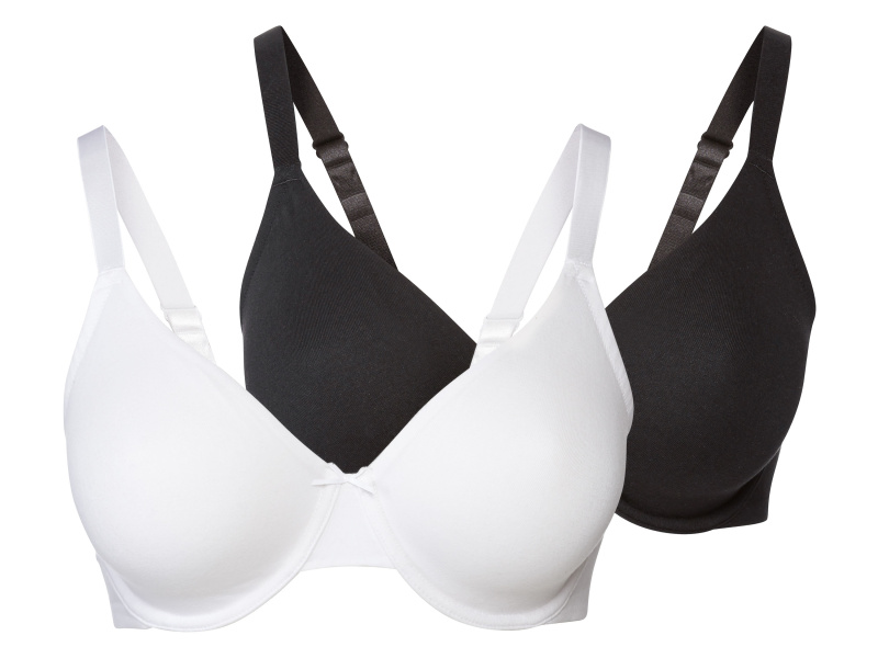 esmara® Dámská podprsenka Xxl, 2 kusy (90D, černá/bílá)