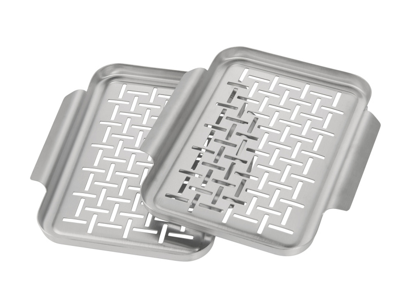 Grillmeister Nerezová grilovací pánev / miska (grilovací tác malý, 2 kusy)