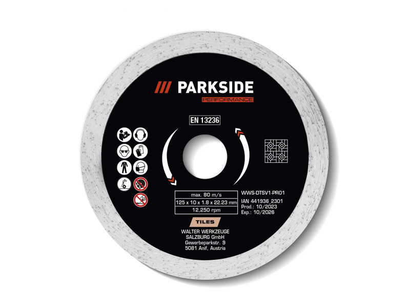 Parkside Performance® Diamantový řezný kotouč (plný okraj)