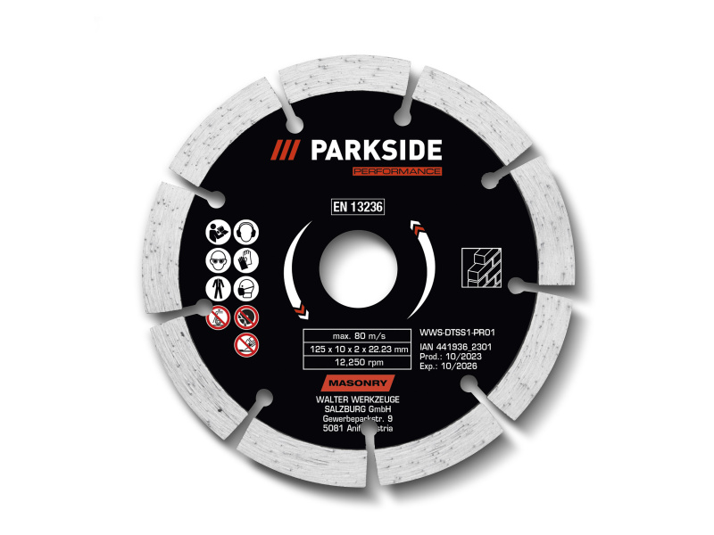 Parkside Performance® Diamantový řezný kotouč (segmentovaná)