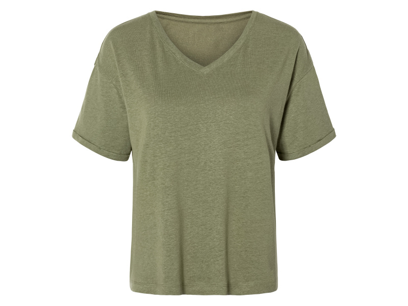 esmara® Dámské lněné triko (Xs(32/34), olivová)