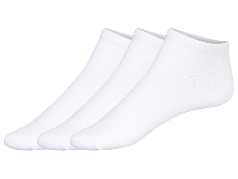Livergy® Pánské nízké ponožky s BIO bavlnou, 3 páry (bílá, 43-46)