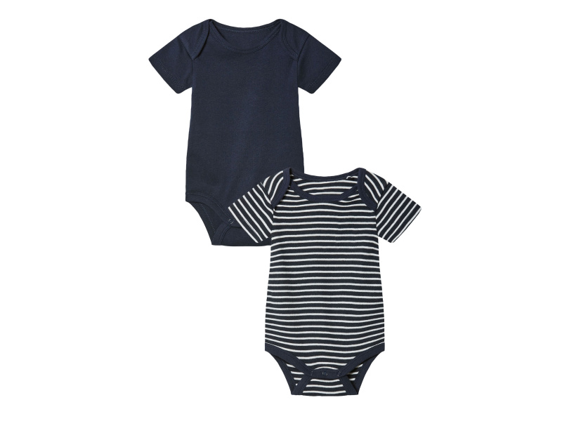 lupilu® Chlapecké body s BIO bavlnou, 2 kusy (62/68, navy modrá / pruhovaná)