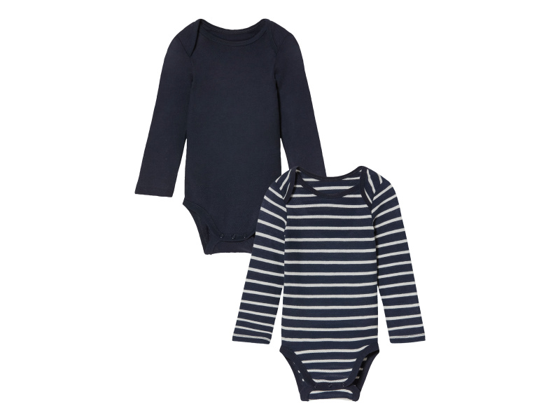 lupilu® Chlapecké body s BIO bavlnou, 2 kusy (62/68, navy modrá / bílá)