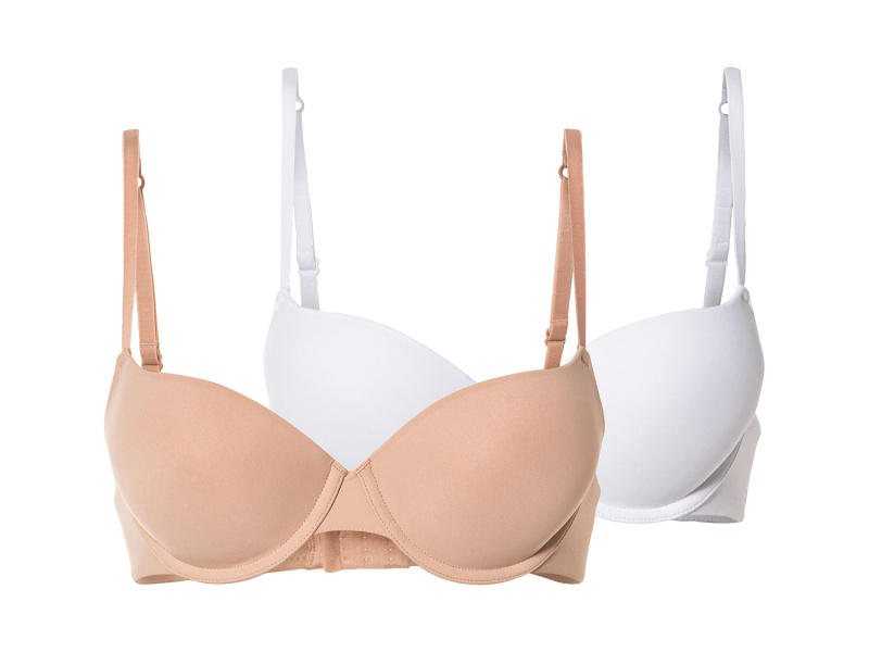 esmara® Dámská push-up podprsenka, 2 kusy (85C, béžová/bílá)