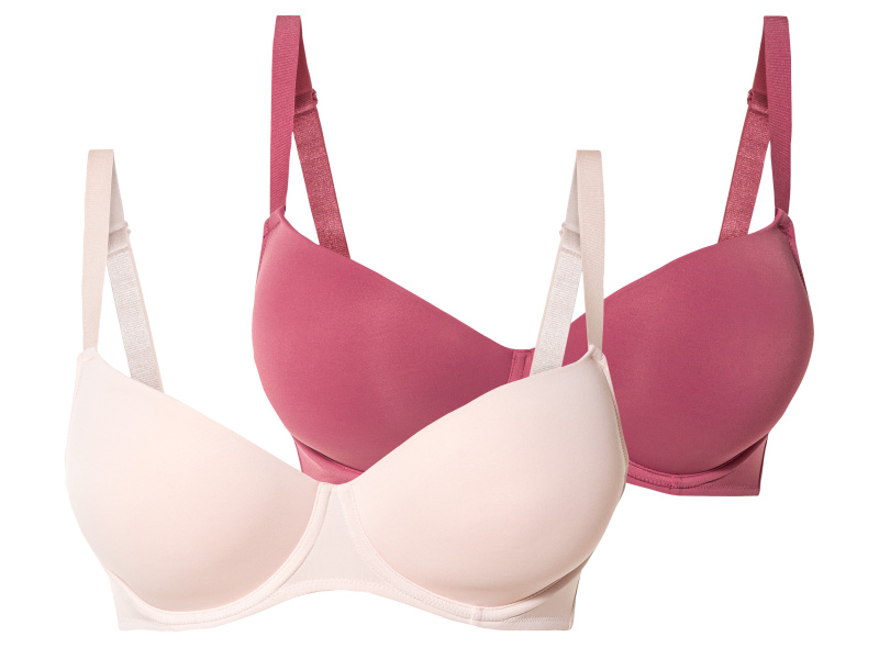 esmara® Dámská podprsenka Xxl, 2 kusy (85D, červená / světle růžová)