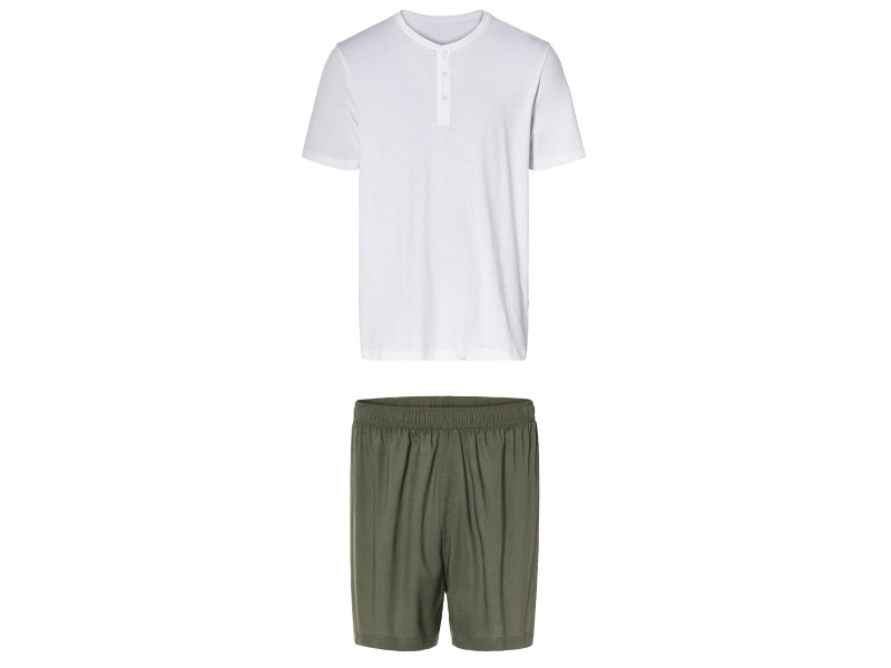 Livergy® Pánské pyžamo (M (48/50), bílá/khaki)