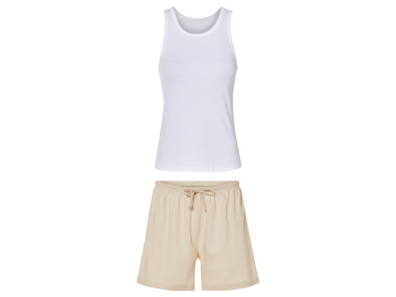 esmara® Dámské pyžamo (XL (48/50), bílá/béžová)