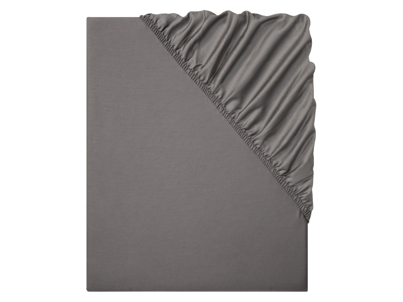 Livarno home Saténové napínací prostěradlo, 140-160 x 200 cm (tmavě šedá)