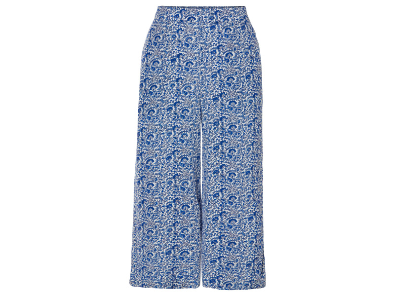 esmara® Dámské kalhoty "Wide Leg" (36, modrá/bílá)