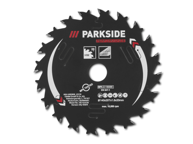 Parkside Performance® Pilový kotouč, Ø 140 mm (dřevo, 20 zubů)