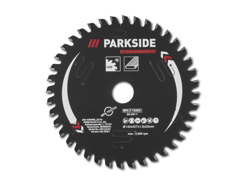 Parkside Performance® Pilový kotouč, Ø 140 mm (laminát, 40 zubů)