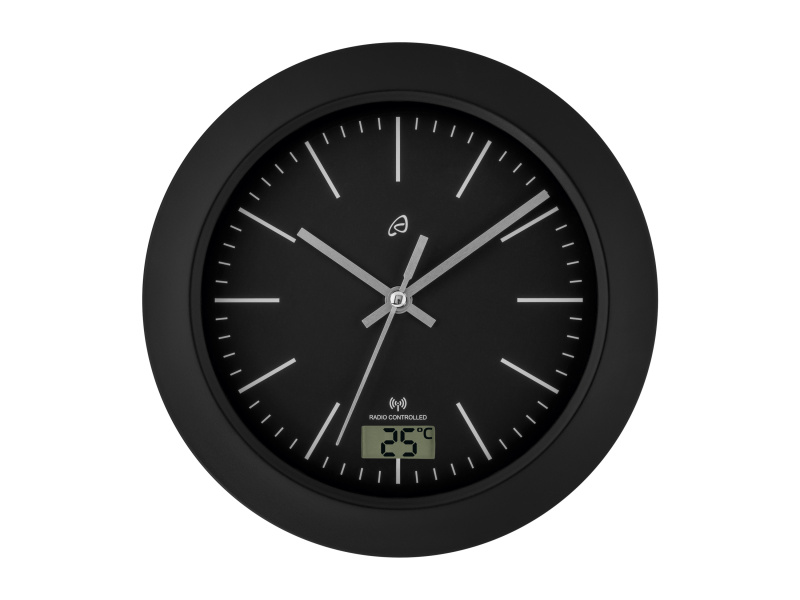 Auriol® Koupelnové hodiny řízené rádiovým signálem (plastová černá)