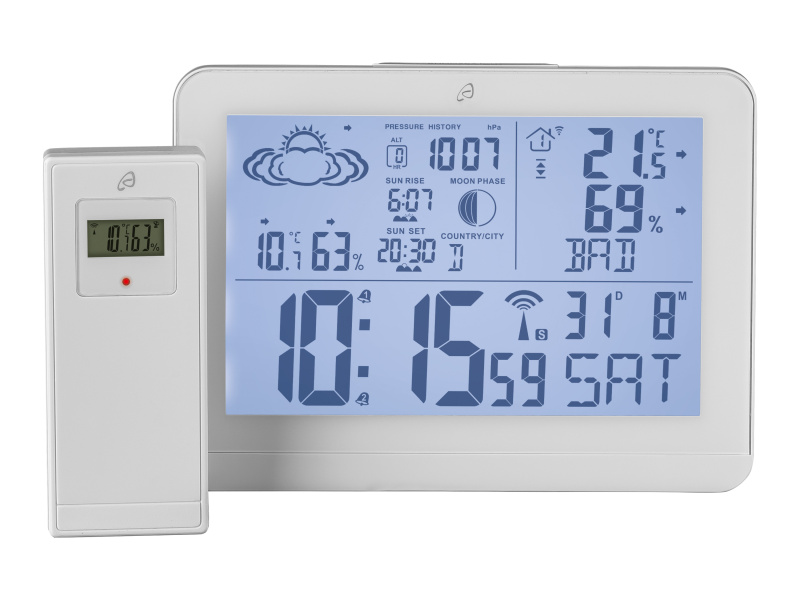 Auriol® Bezdrátová meteostanice s podsvíceným displejem (bílá)