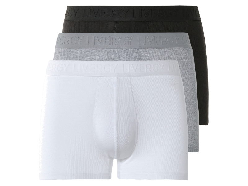 Livergy® Pánské boxerky, 3 kusy (6/L, černá/šedá/bílá)