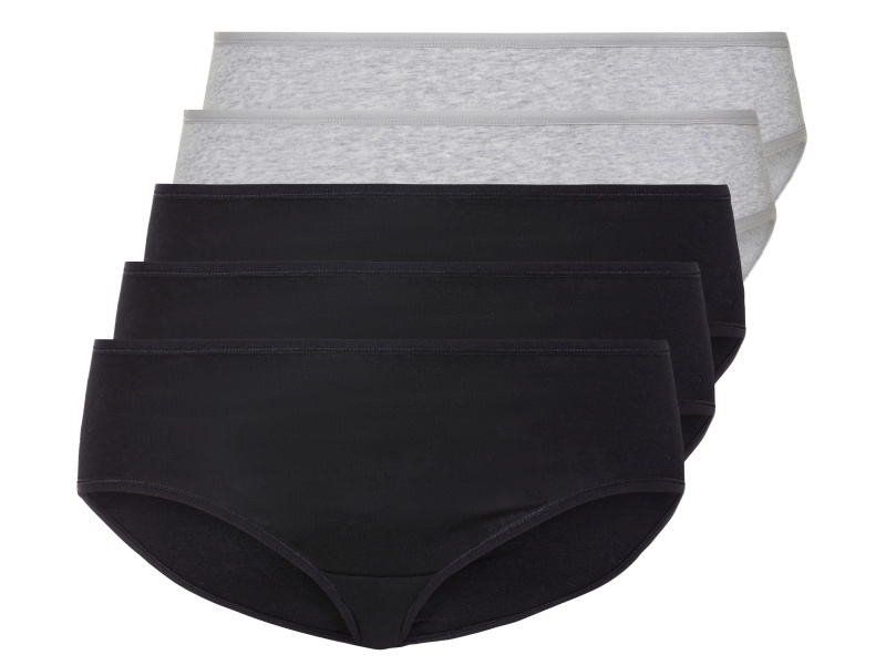 esmara® Dámské kalhotky, 5 kusů (XL (48/50), černá/šedá)