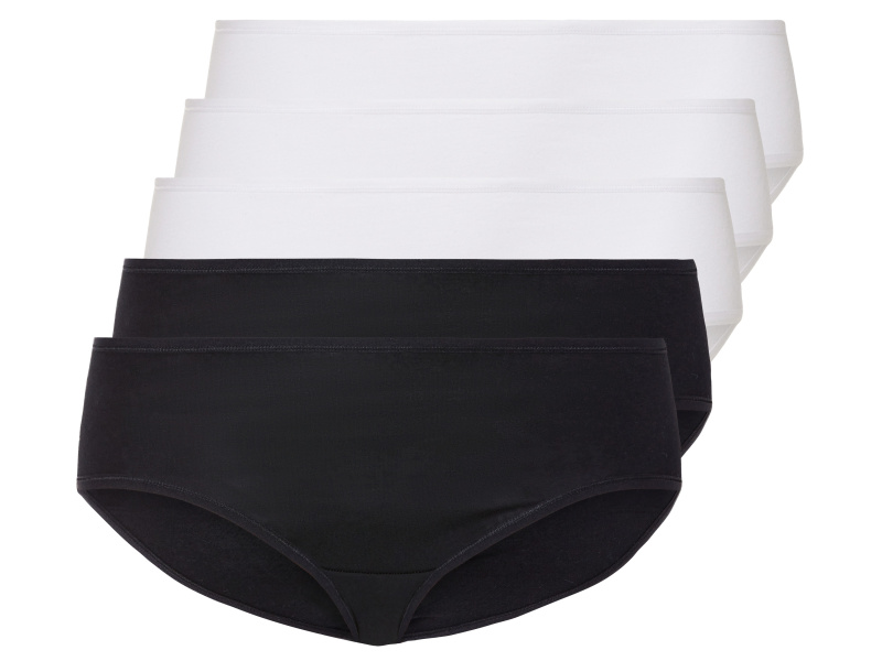 esmara® Dámské kalhotky, 5 kusů (Xxl (52-54), černá/bílá)