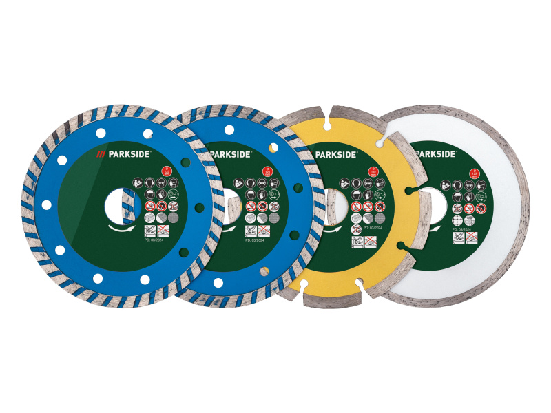 Parkside® Sada řezných kotoučů, Ø 125 mm (diamantové řezné kotouče, 4dílná sada)