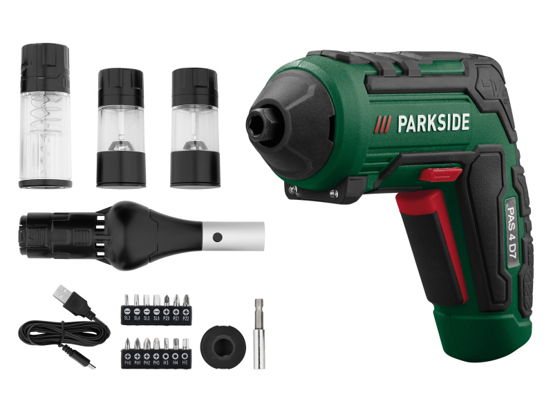 Parkside® Sada aku šroubováku s grilovacím příslušenstvím PAS 4 D7