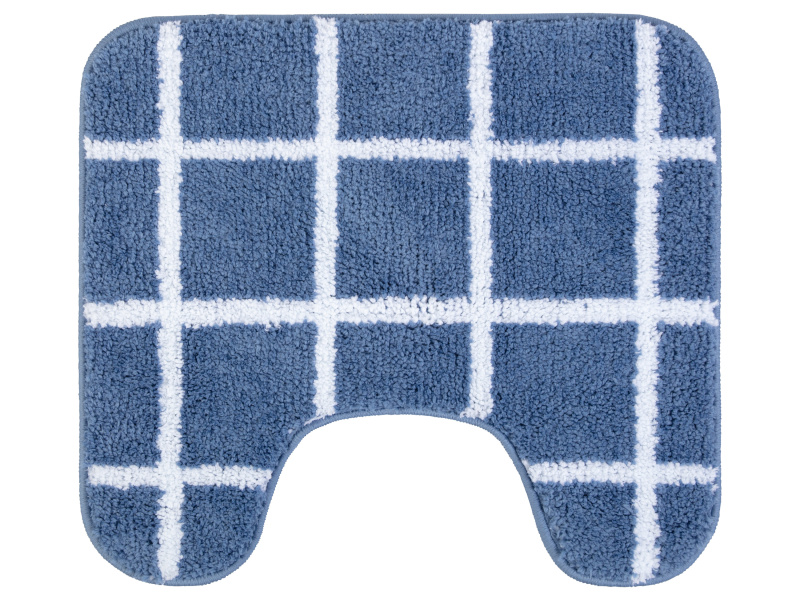 Livarno home Sada koupelnových předložek, 2dílná (s WC výřezem, modrá/bílá)