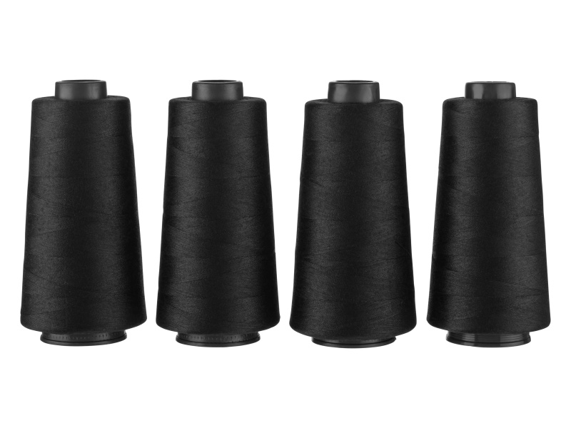 crelando® Overlocková šicí nit, 4 kusy (černá)