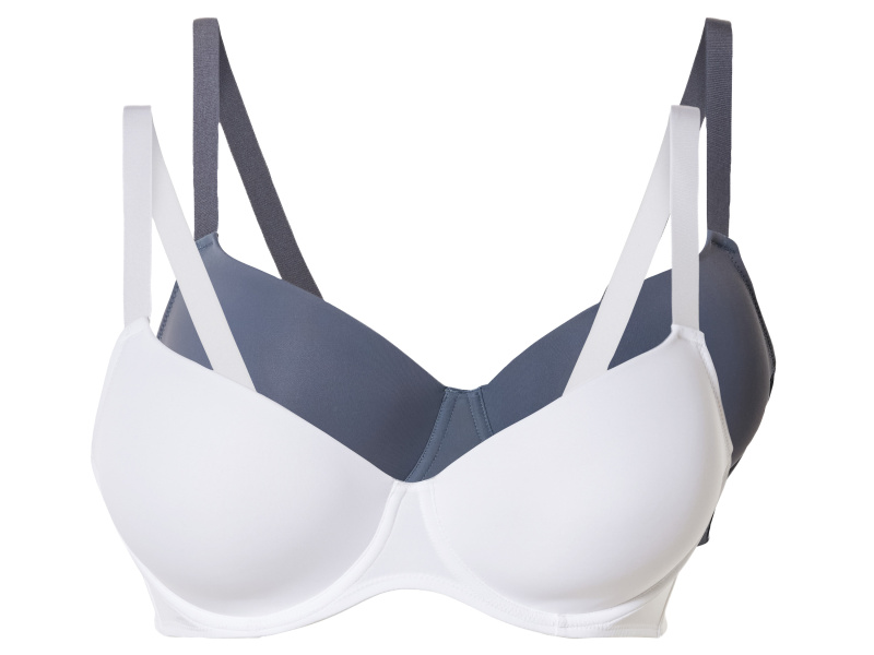 esmara® Dámská podprsenka, 2 kusy (95C, modrá/bílá)