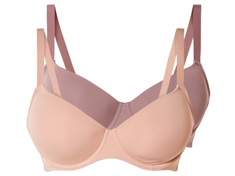 esmara® Dámská podprsenka, 2 kusy (85D, starorůžová/růžová)