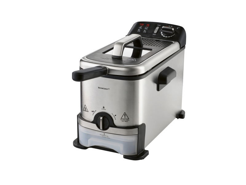 Silvercrest® Kitchen Tools Fritéza z nerezové oceli s funkcí čištění oleje SFO 2000 A1, 2,1L, 2 000 W