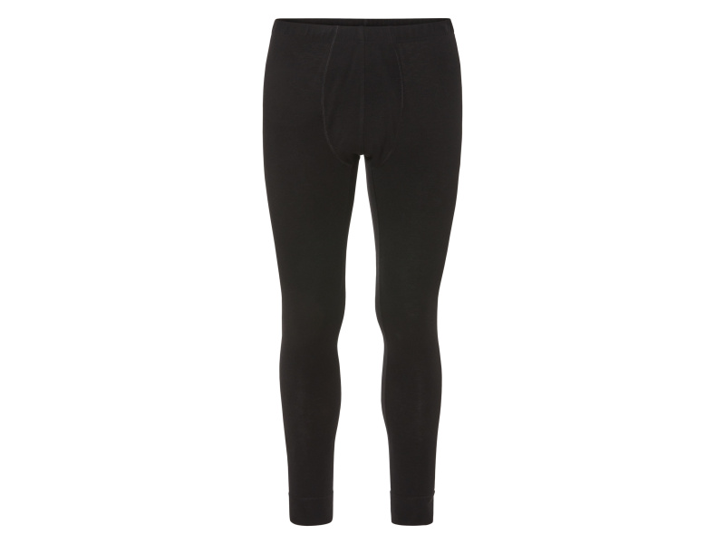 Livergy® Pánské spodní termo kalhoty s příměsí merino vlny (černá, 5/M)