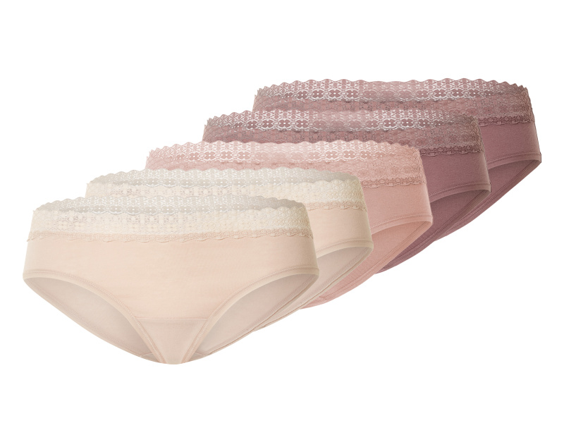 esmara® Dámské kalhotky s krajkou, 5 kusů (S(36/38), světle růžová)