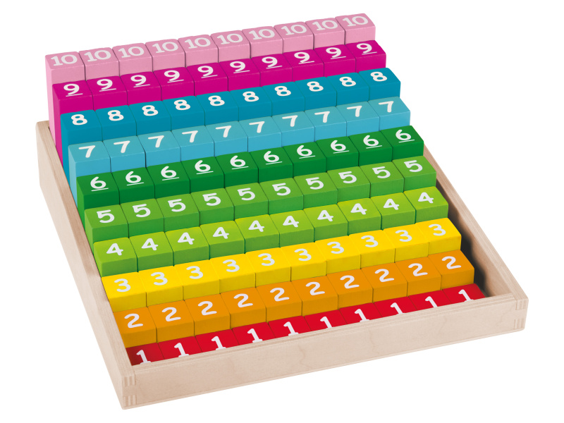 Playtive Dřevěná výuková hra Montessori, velká (duhové kameny na počítání)