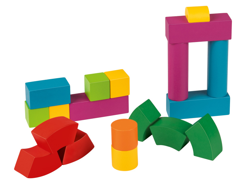 Playtive Dřevěná duhová skládačka Montessori (dřevěné duhové kostky)