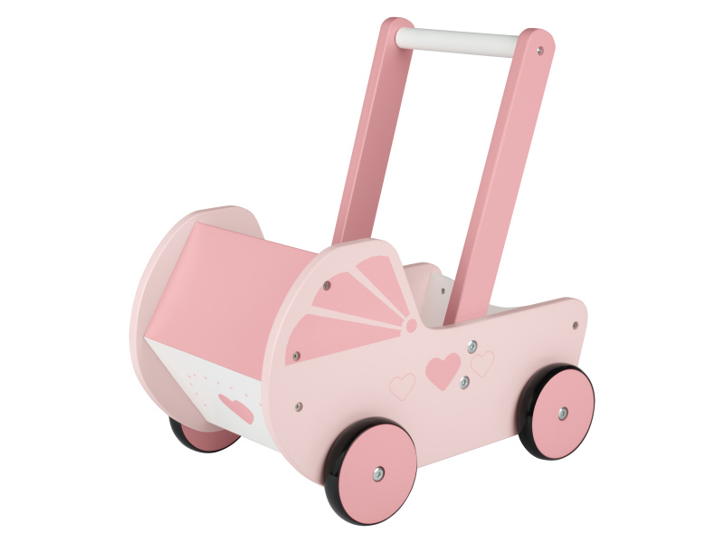 Playtive Dřevěná kolébka / Dřevěný kočárek pro panenky (kočárek pro panenky)