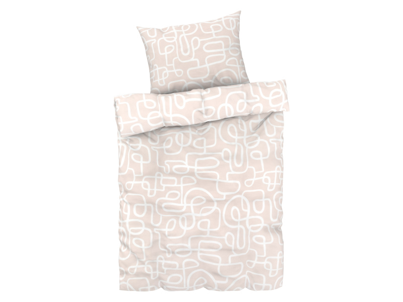 Livarno home Ložní povlečení z mikrovláknitého saténu, 140 x 200 cm, 70 x 90 cm (Vzor bílý)