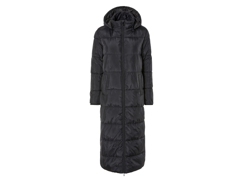 esmara® Dámský prošívaný maxi kabát (XS (32/34), černá)