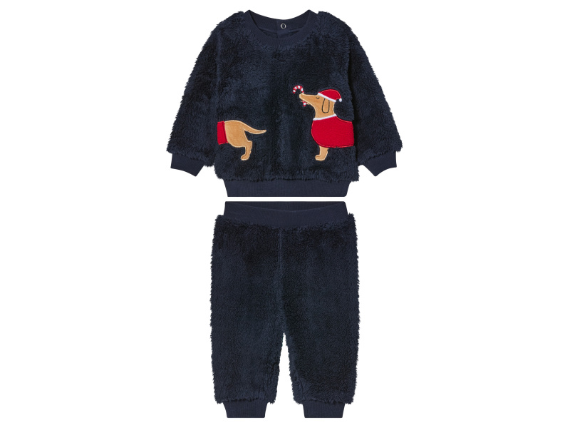 lupilu® Dětská vánoční plyšová souprava (50/56, navy modrá)