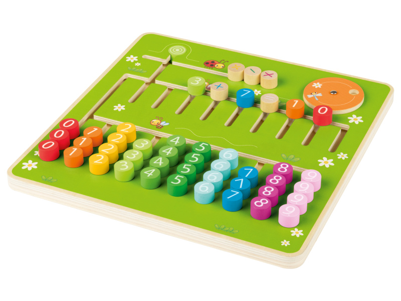 Playtive Dřevěná matematická hra Montessori (aritmetická hra)