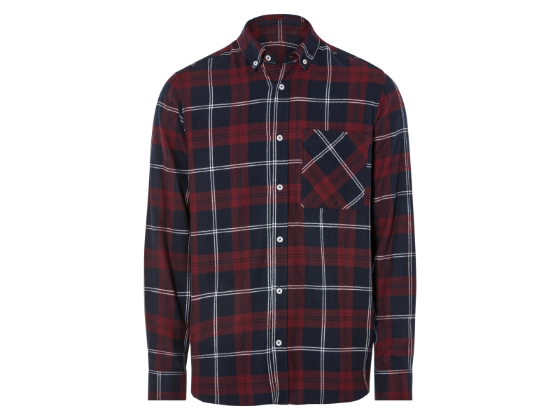 Livergy® Pánská volnočasová flanelová košile (XL (43/44), červená/modrá)