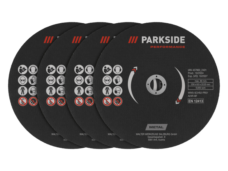 Parkside Performance® Řezné / Hrubovací kotouče, Ø 230 mm (sada řezných kotoučů, 4dílná)
