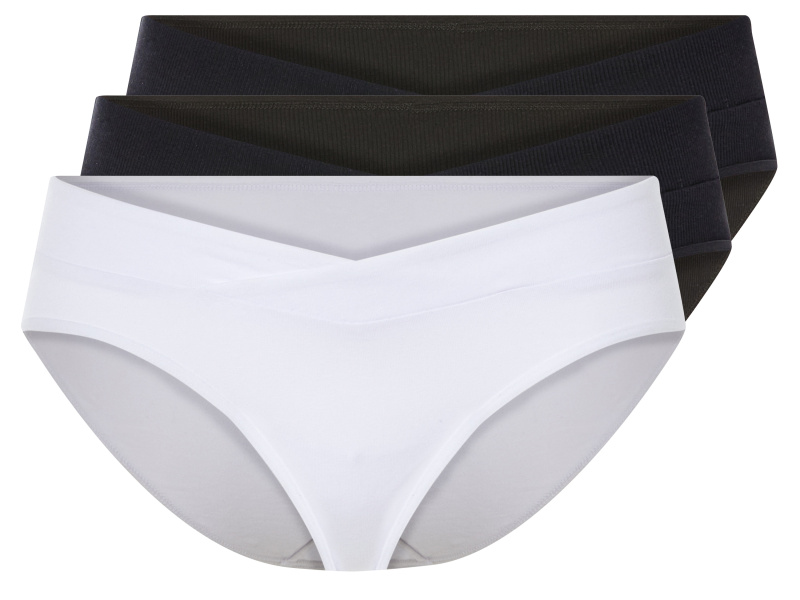 esmara® Dámské kalhotky s BIO bavlnou, 3 kusy (L(44/46), černá/bílá)