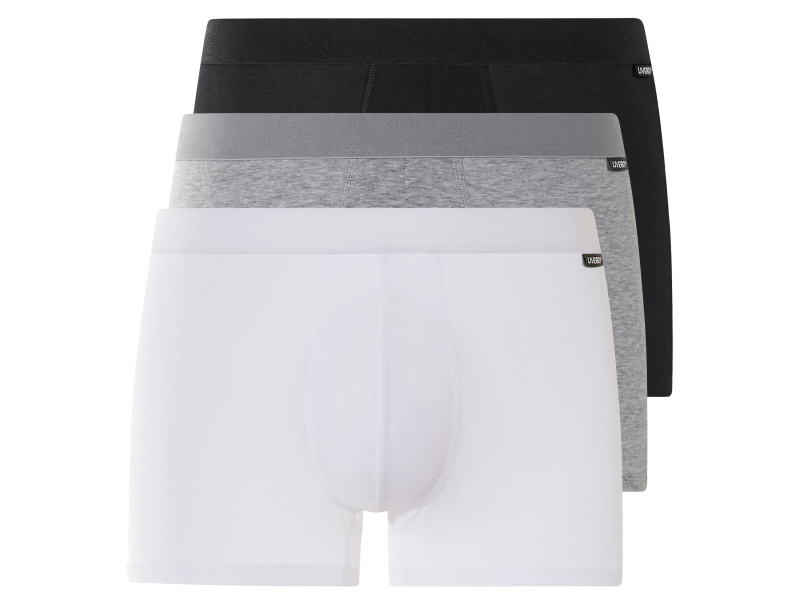 Livergy® Pánské boxerky, 3 kusy (7/Xl, černá/šedá/bílá)