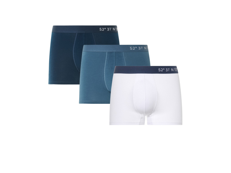 Livergy® Pánské boxerky, 3 kusy (5/M, tmavě modrá / modrá / bílá)