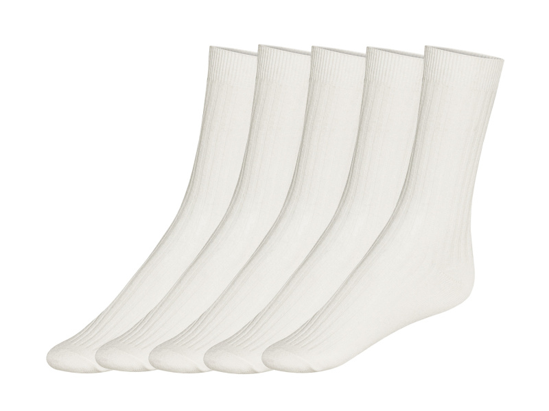 esmara® Dámské ponožky s BIO bavlnou, 5 párů (35-38, krémová)