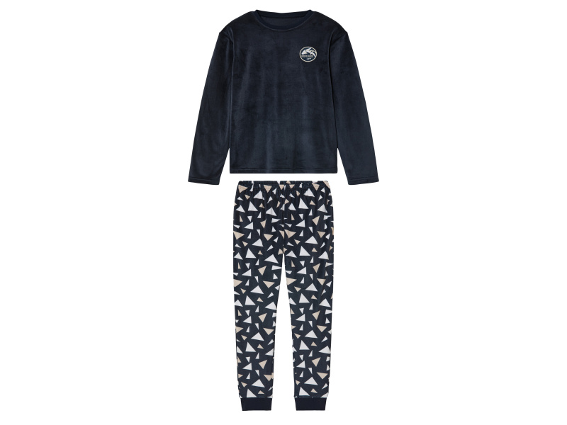 pepperts!® Chlapecké plyšové pyžamo (146/152, navy modrá)