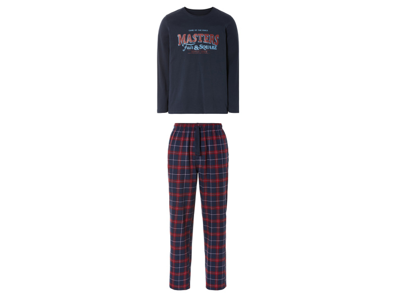 Livergy® Pánské flanelové pyžamo (S (44/46), navy modrá / červená)